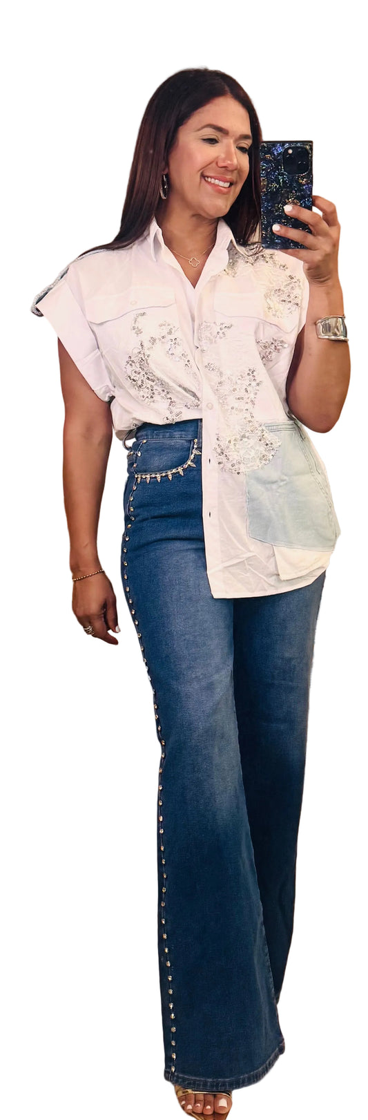 White & Denim Shirt