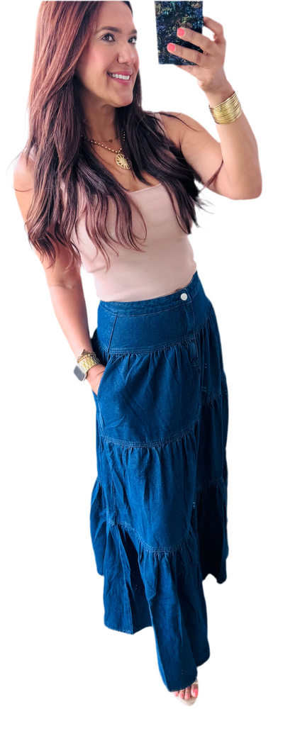 Denim Maxi Skirt