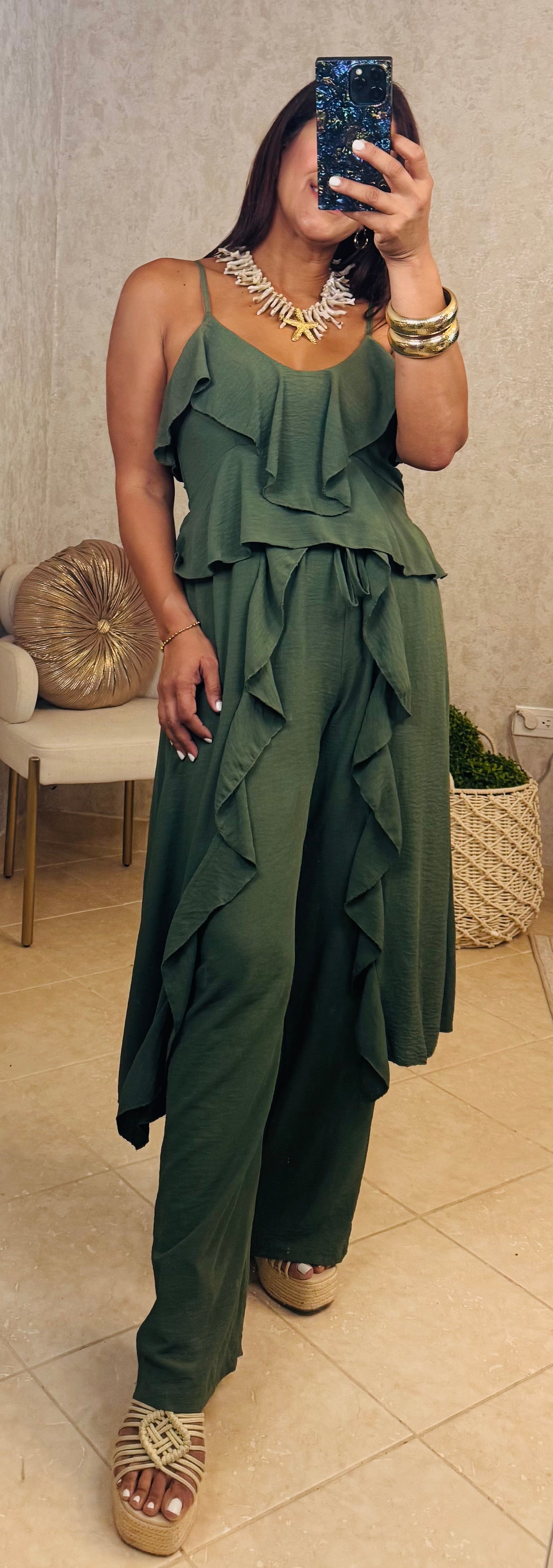 Green Ruffle Set