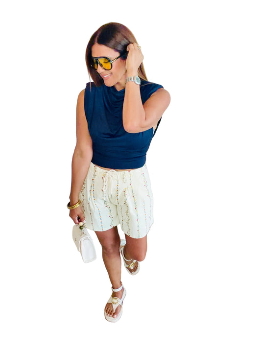 Floral Denim Short