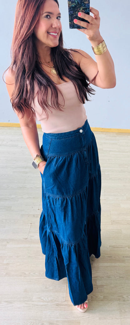 Denim Maxi Skirt