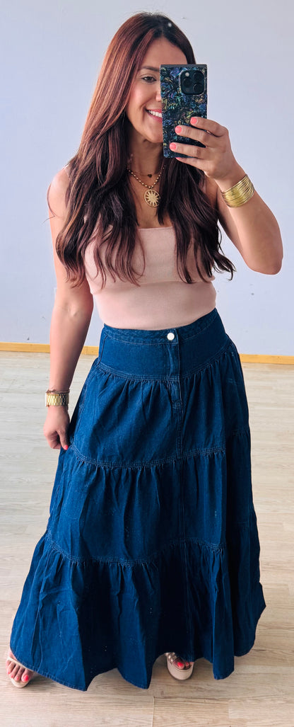 Denim Maxi Skirt
