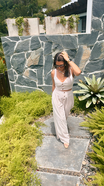 Sand Resort - Crop Top and Pant Set