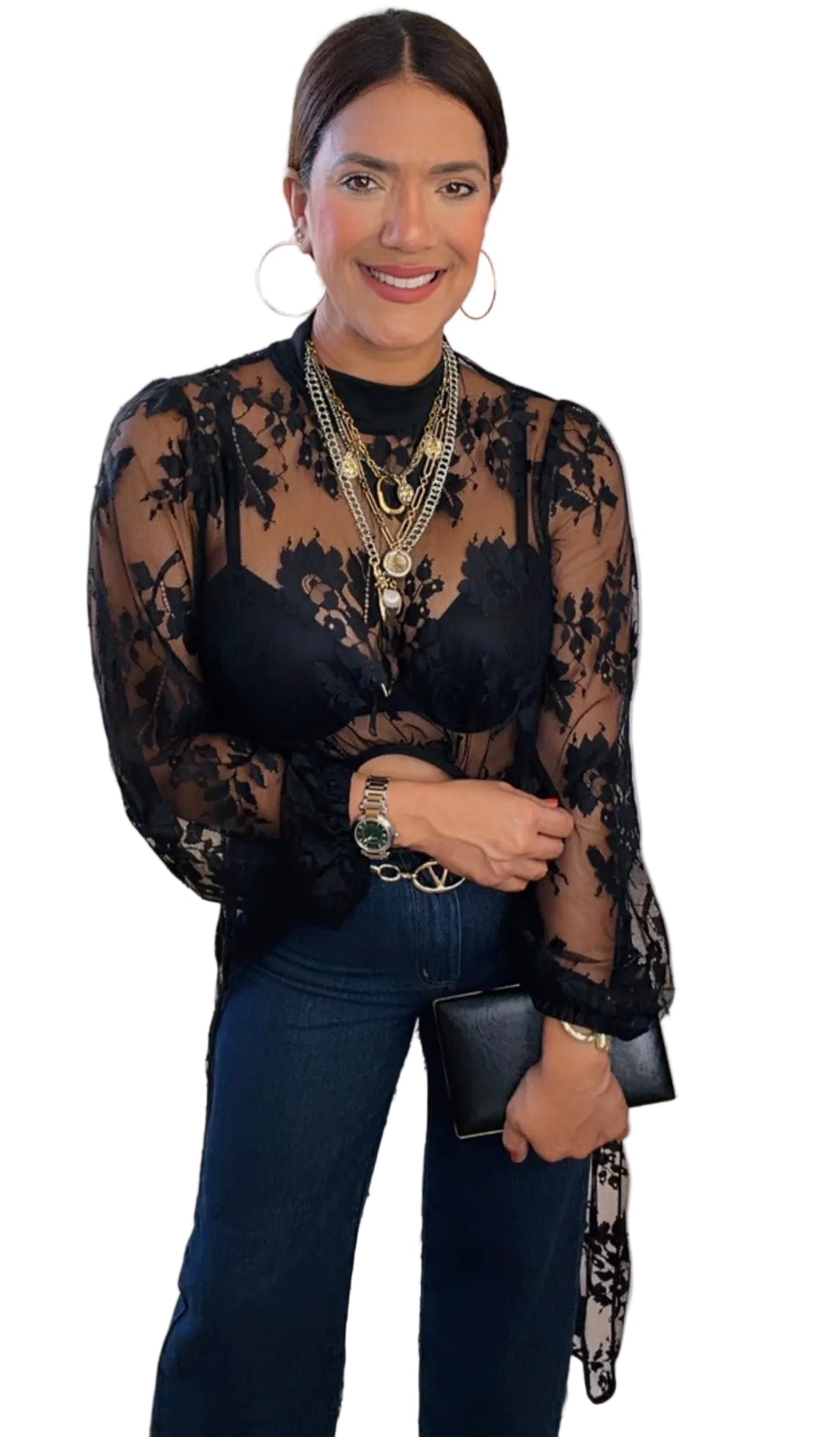 Floral Lace long Kimono