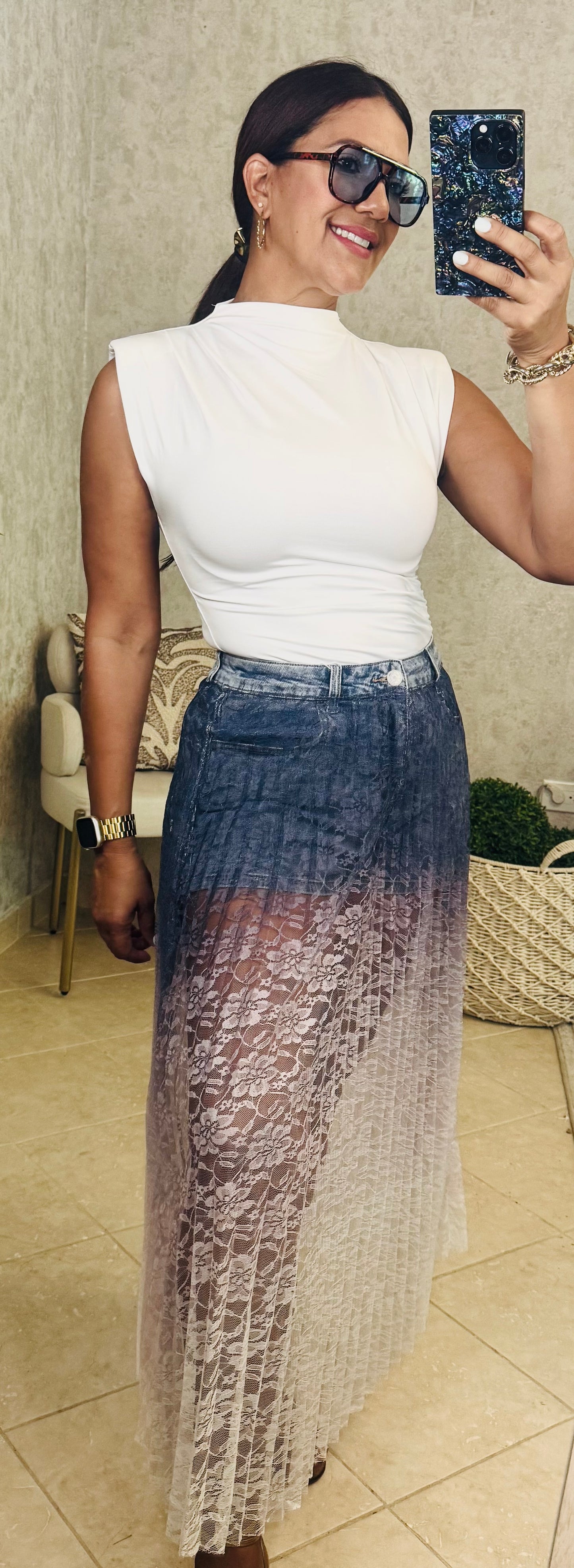 Midi Lace Skirt
