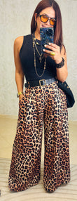 Wide-Leg Animal Print