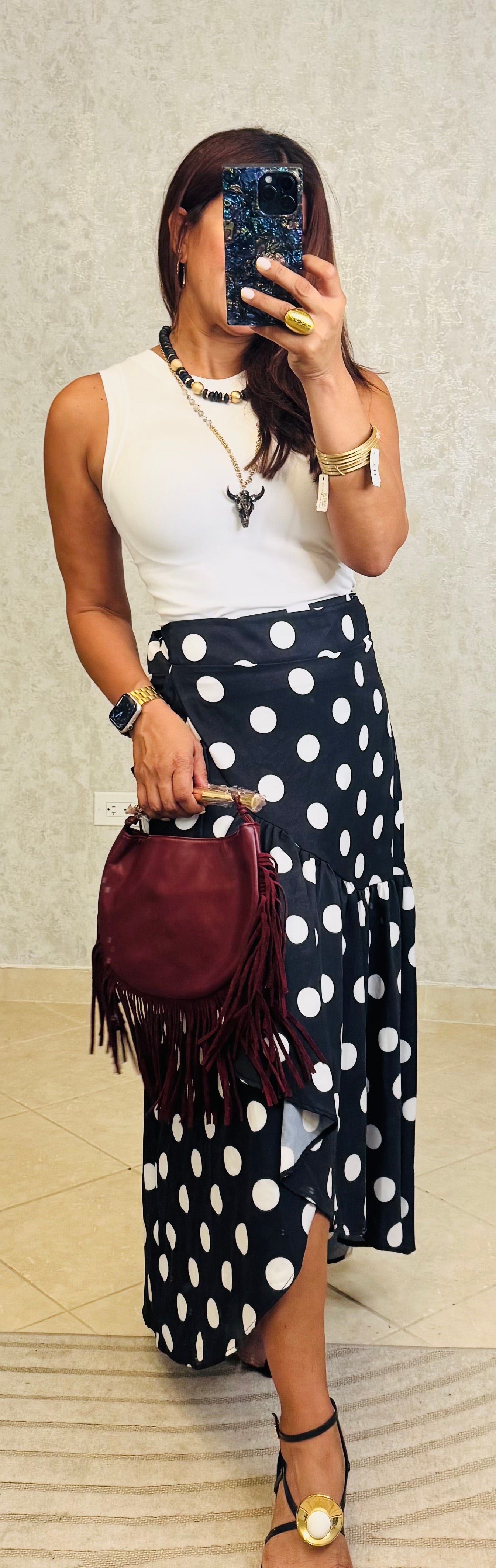 Dots Wraparound Skirt