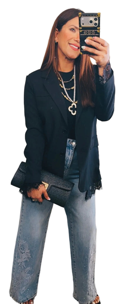 Italian Midnight Lace Blazer