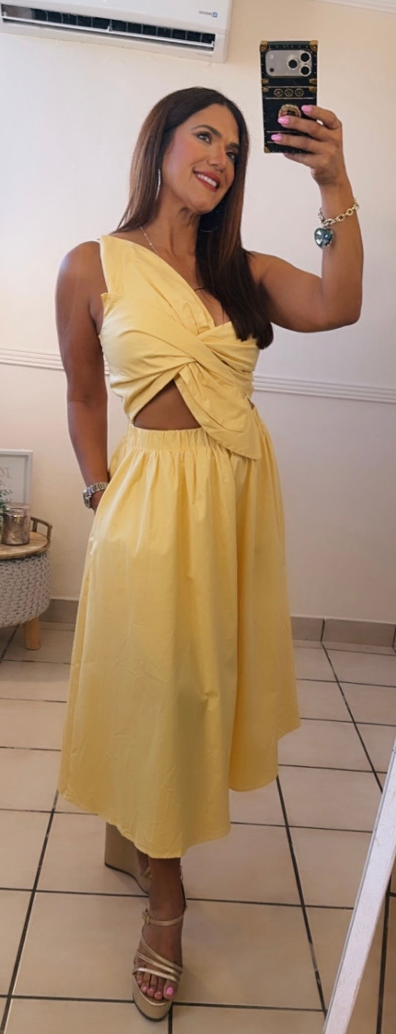 Yellow Butter Midi dress
