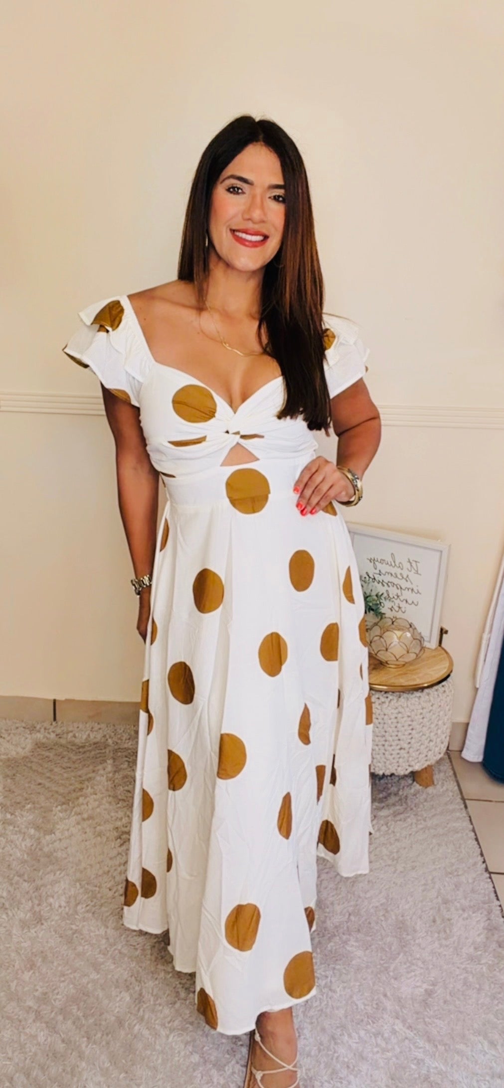 Polka dots midi dress