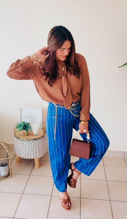 Stripe Barrel Pant