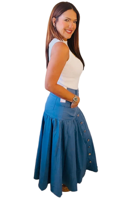 Maxi skirt/ Gold Details