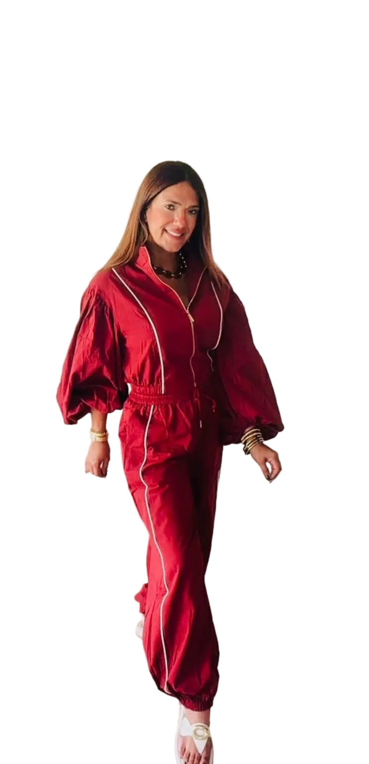 Burgundy Luxe Jogger Set