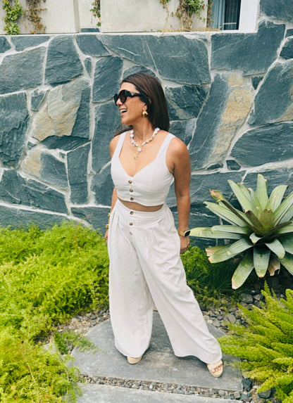 Sand Resort - Crop Top and Pant Set
