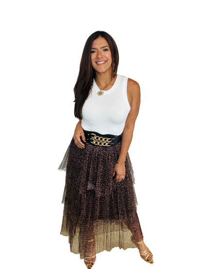 Animal Print Tull skirt