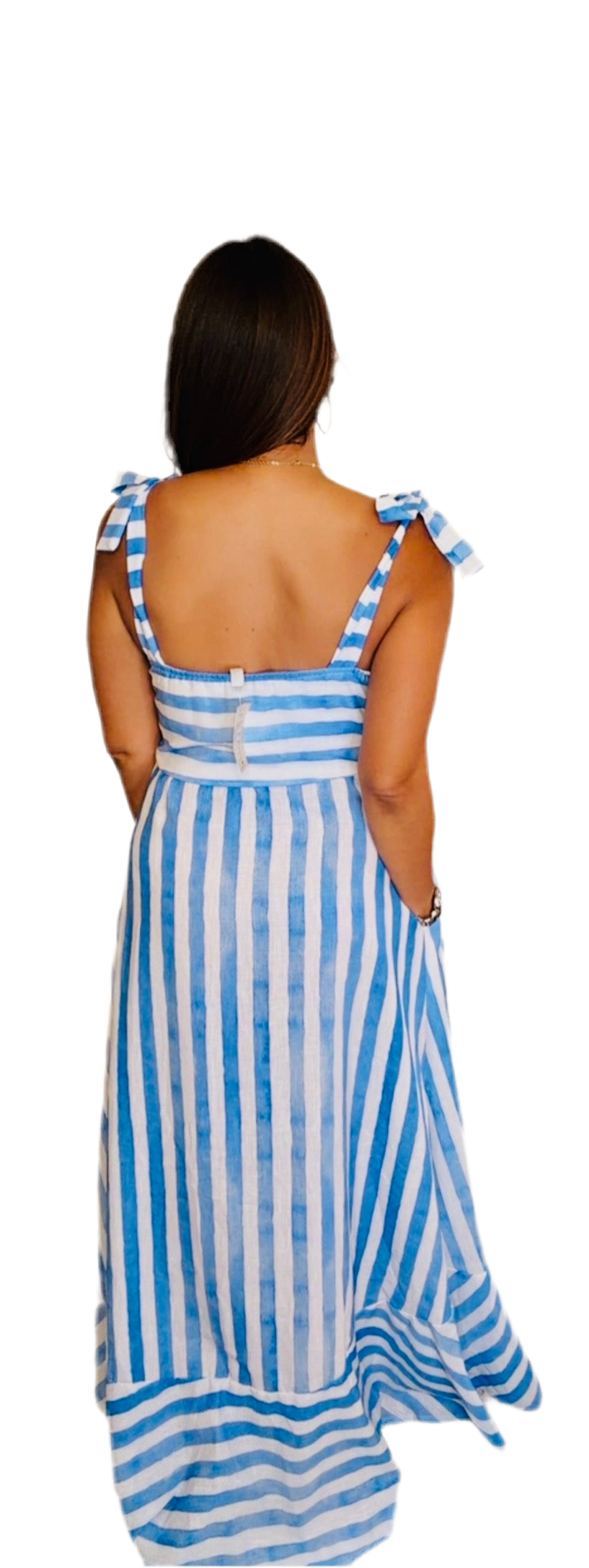 White & Blue Maxi dress