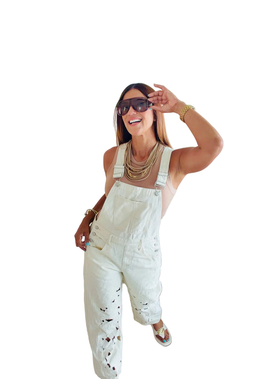 Embroidered Overall Jumpsuit