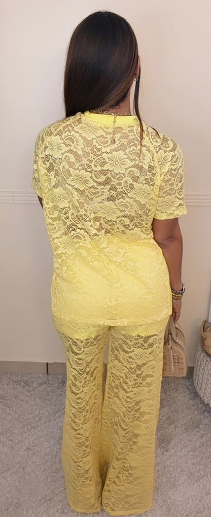 ✨ Scarlet Lace Luxe Set – Yellow- Exclusive Opal Edition