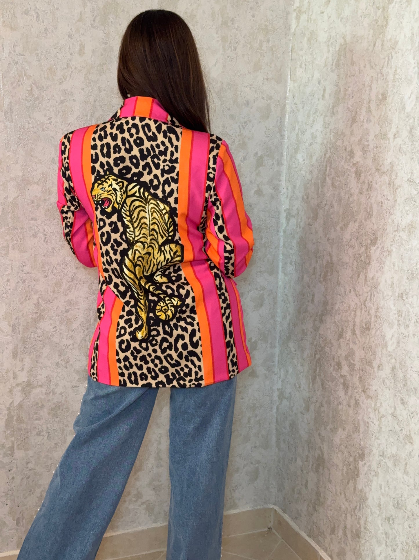 Blazer Leopart- Fushia print