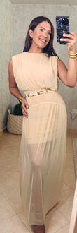 Beige casual dress