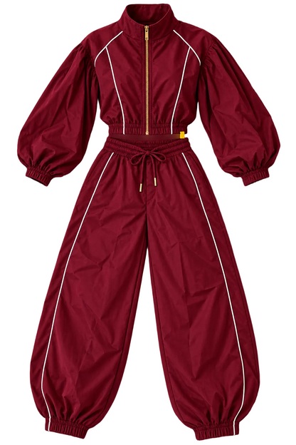 Burgundy Luxe Jogger Set