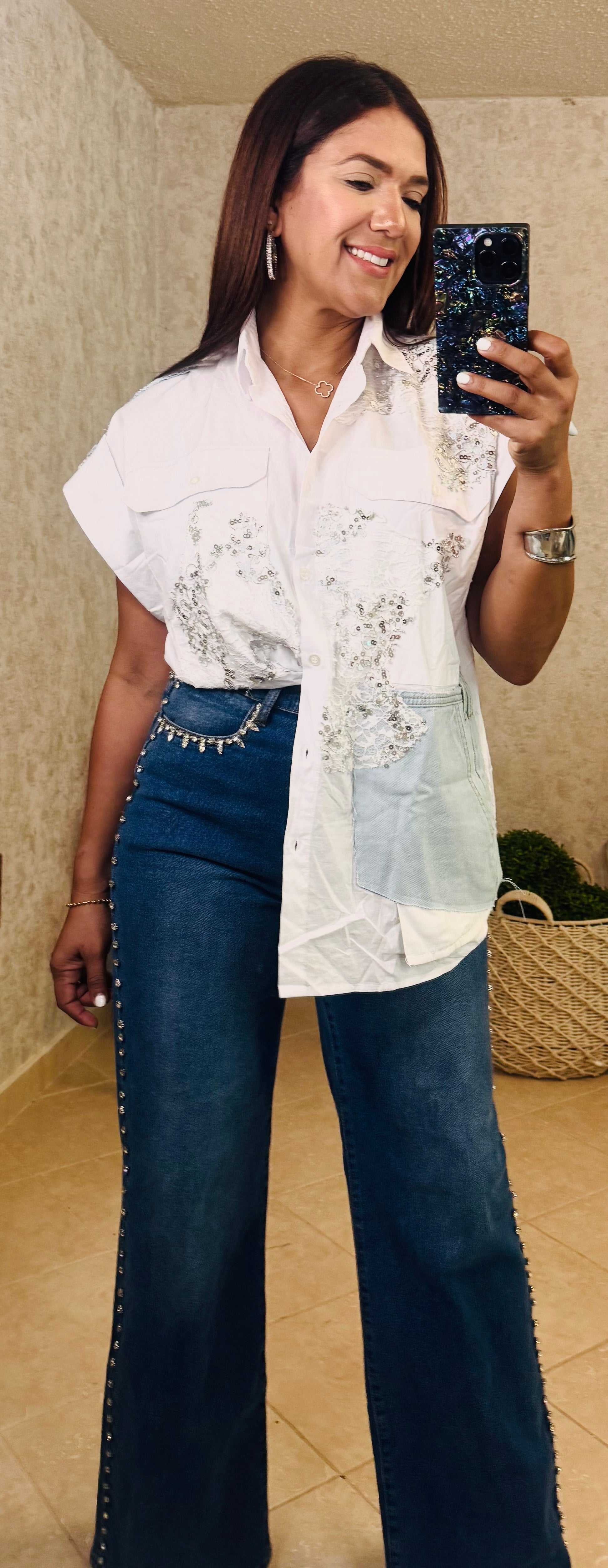 White & Denim Shirt