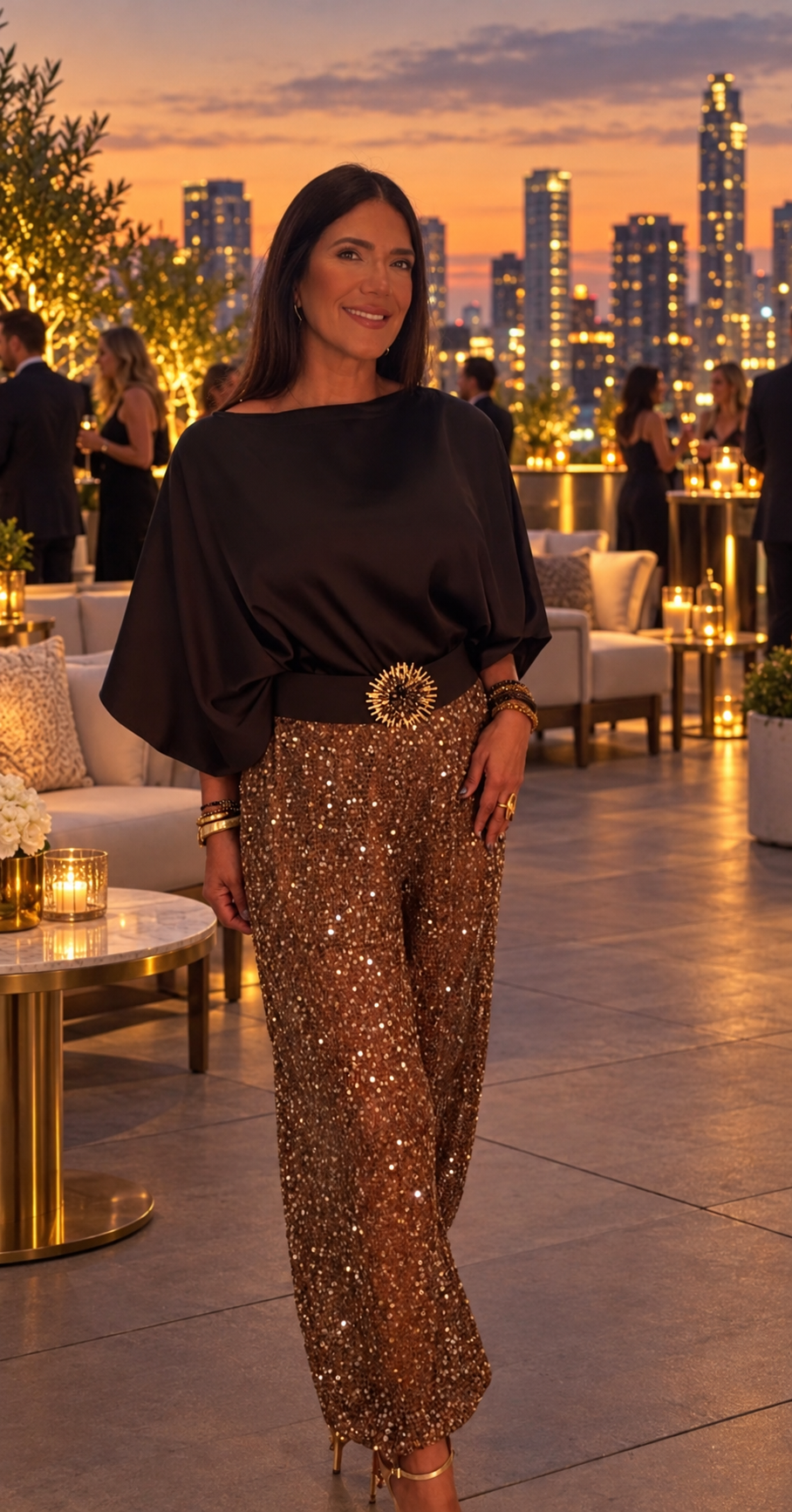 Cocoa Sequin Aladino Pants / Italian