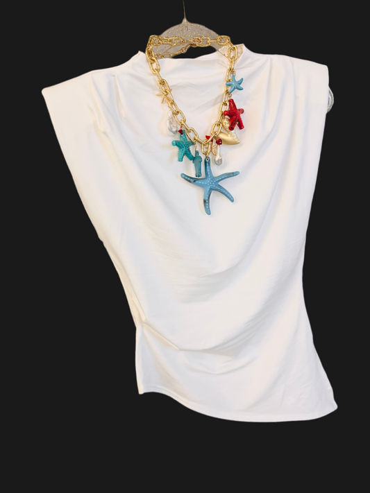 White asymmetrical top