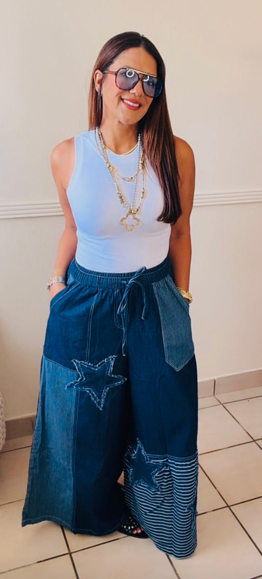 Star Parch Denim Pants