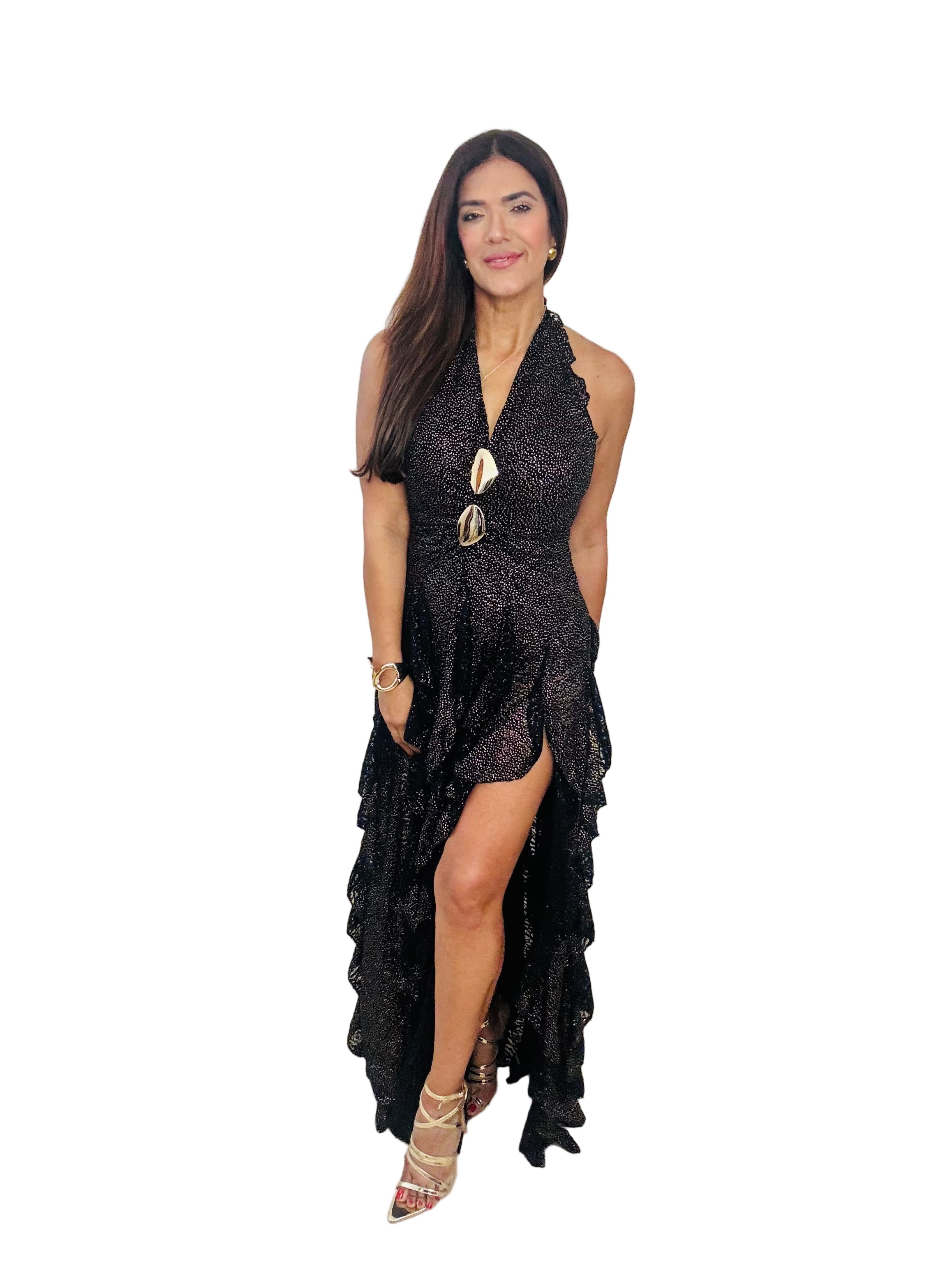 Aura Dress/ Beige & Black