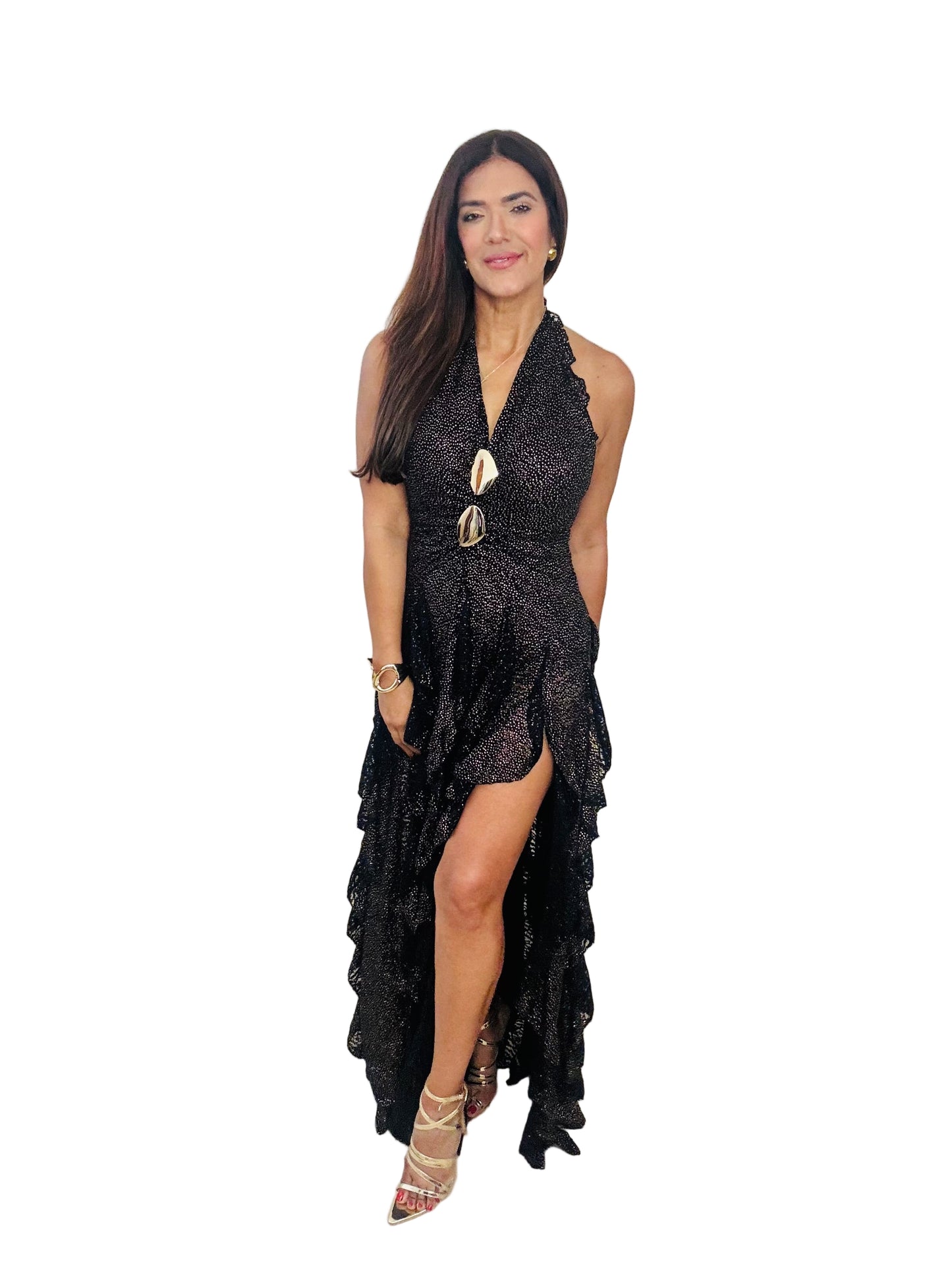 Aura Dress/ Beige & Black