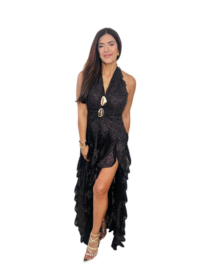 Aura Dress/ Beige & Black