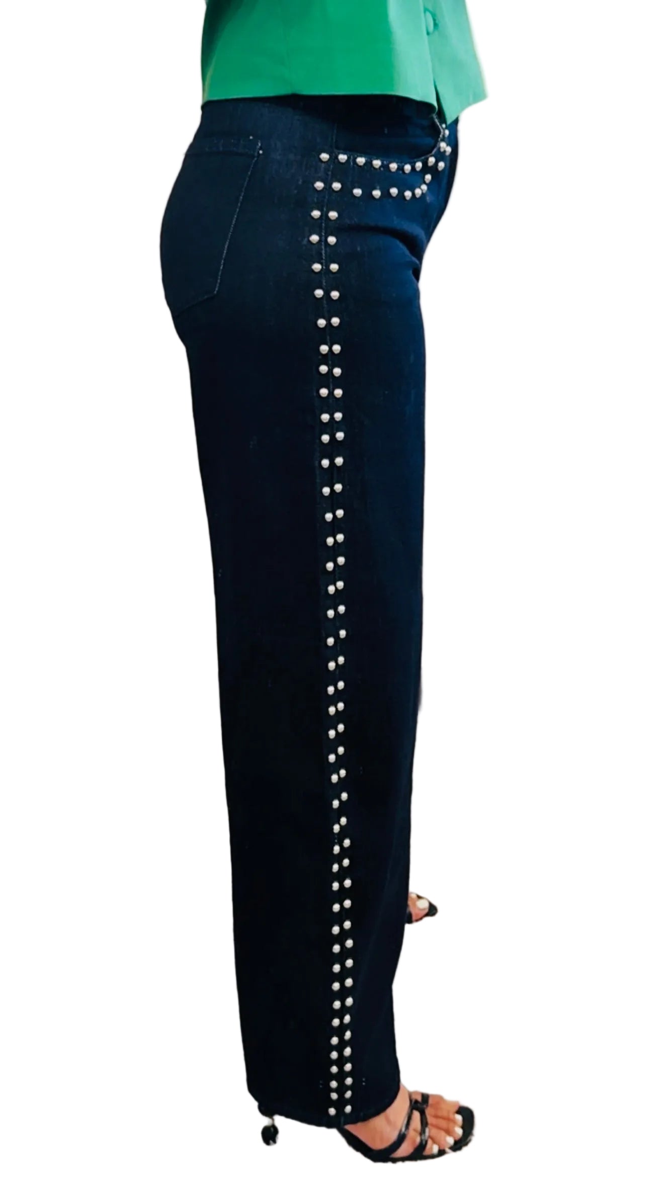 Milano Stud Barrel Jeans-Italian