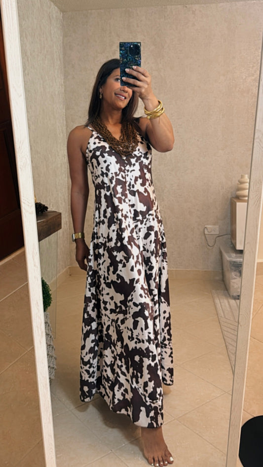Maxi dress- Vaca Stamp