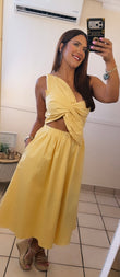 Yellow Butter Midi dress