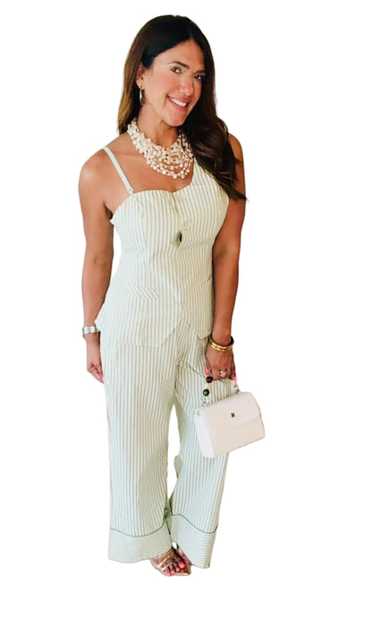 One Shoulder Stripe Set