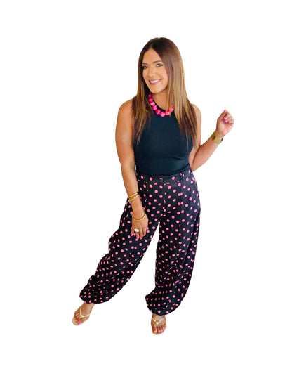 Pink Polkadots Baggy Pants/ Italian