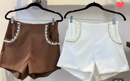 Pearls & Rhinestone shorts