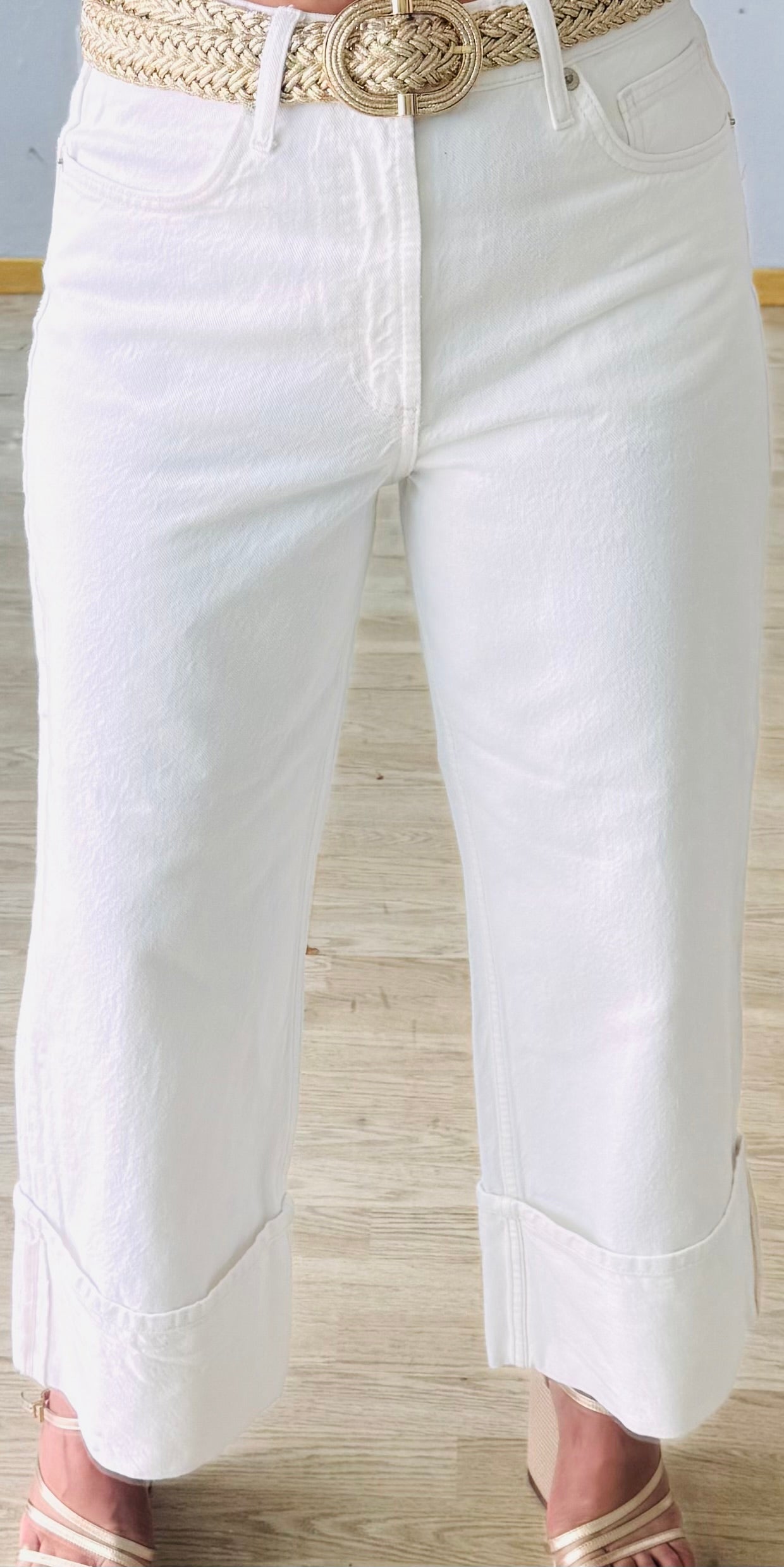 White Capri Luxe Denim
