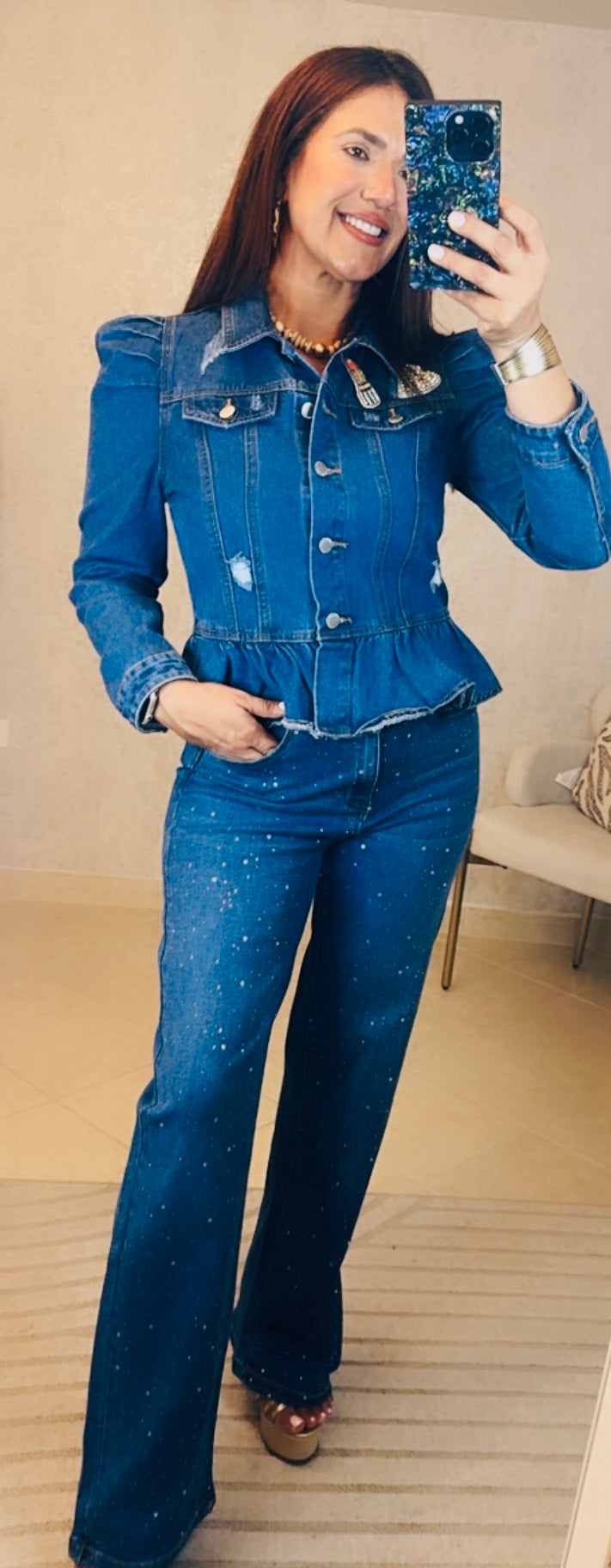 Blue Ruffle Jacket