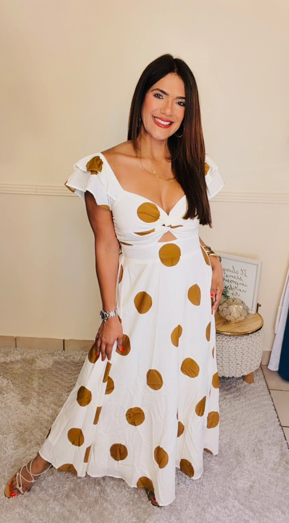 Polka dots midi dress