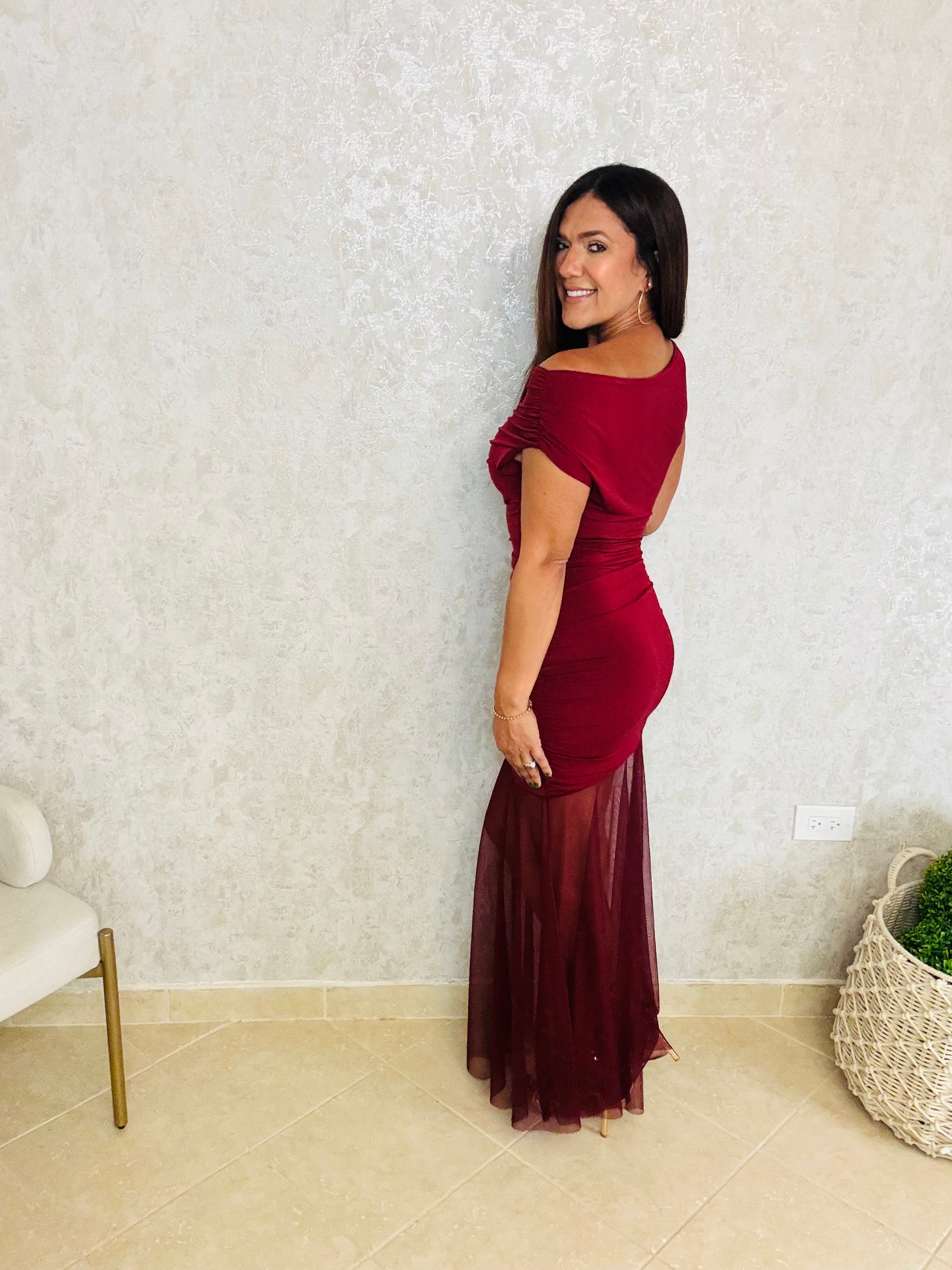 Merlot Silhouette Dress
