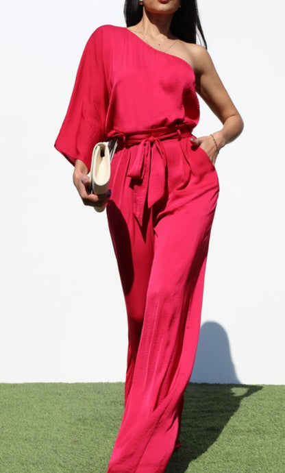 FUSCHIA LOOSE FIT JUMPSUITE