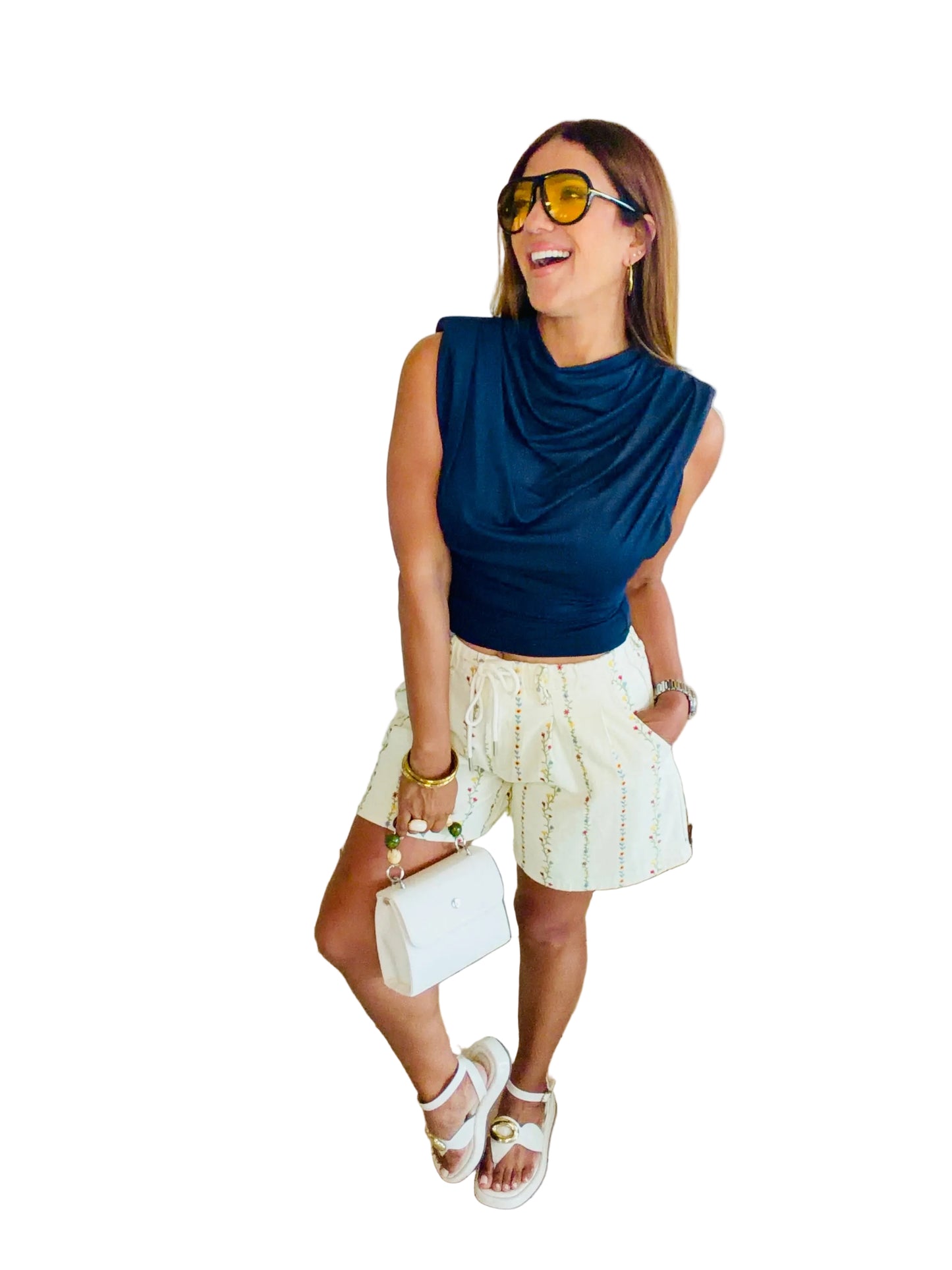 Floral Denim Short