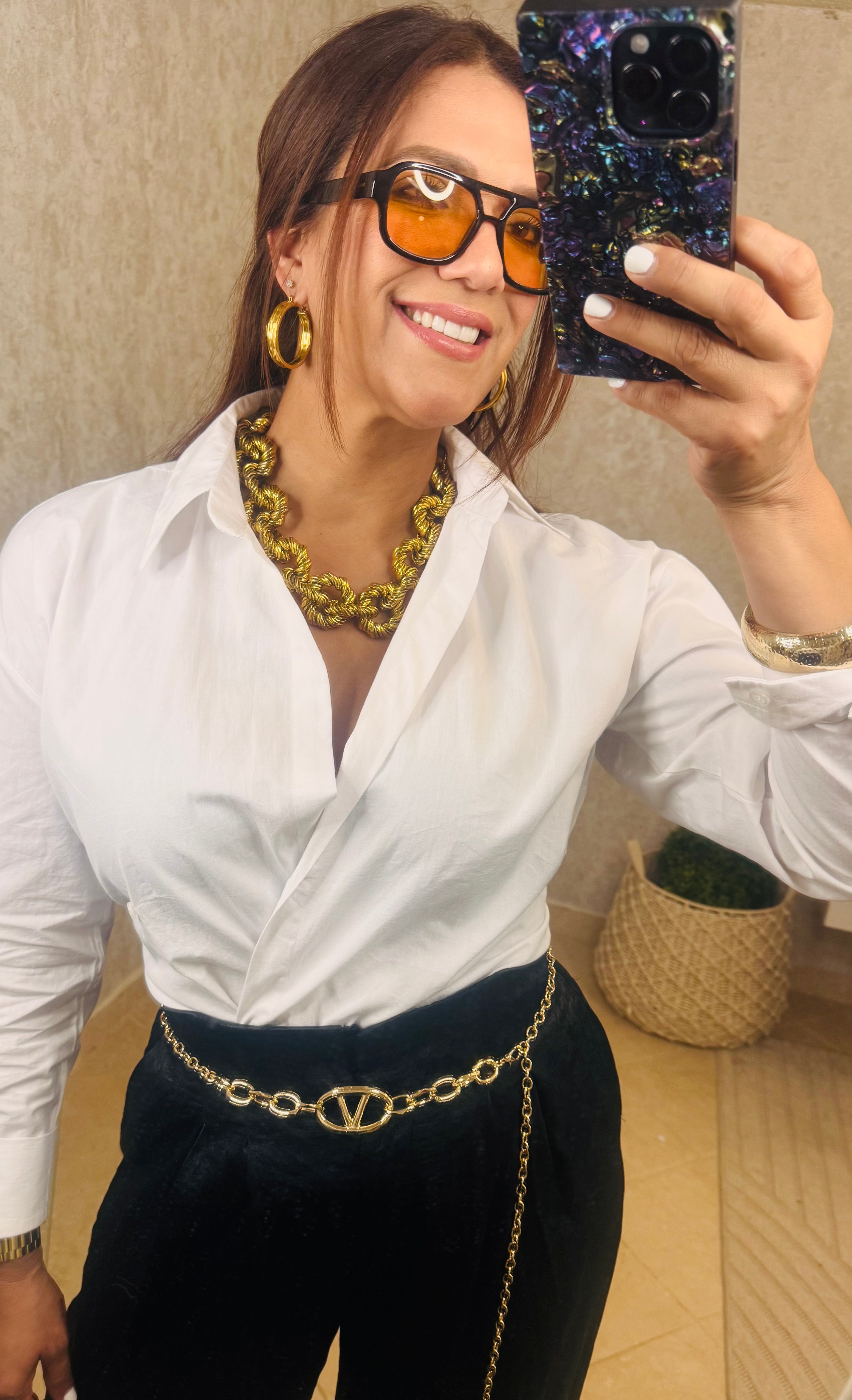 White Crossed Shirt