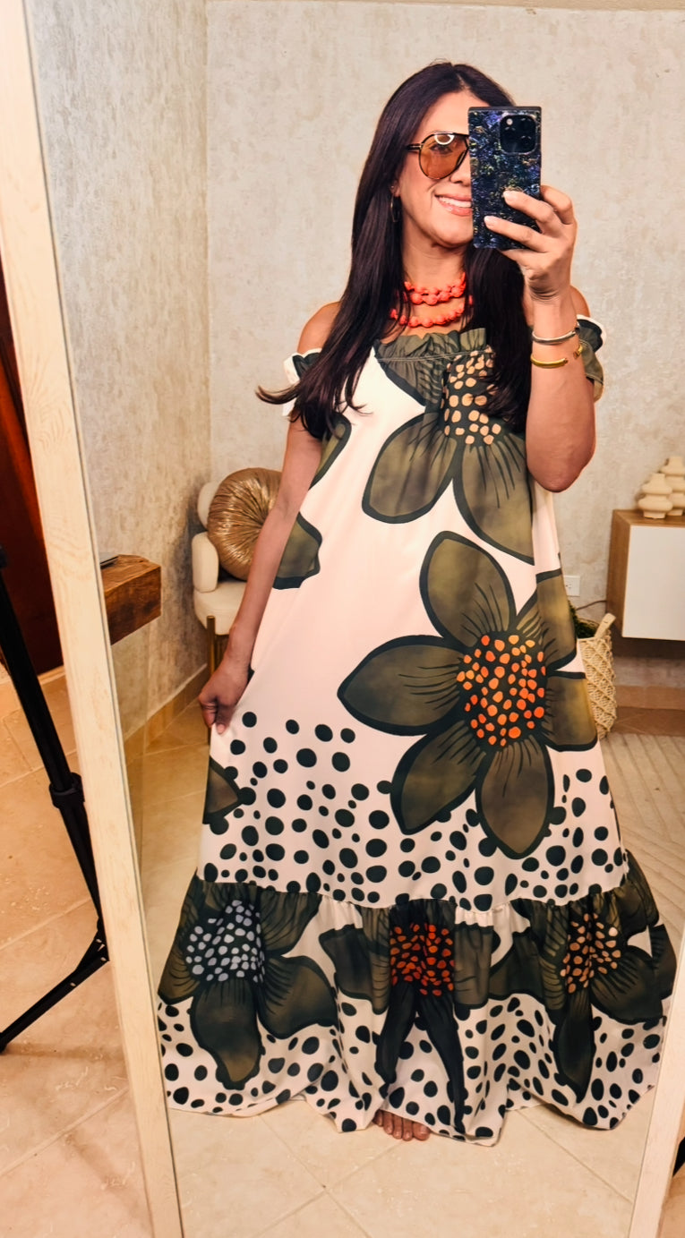 Flower Print Maxi Dress