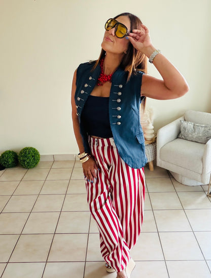 Stripe red pants