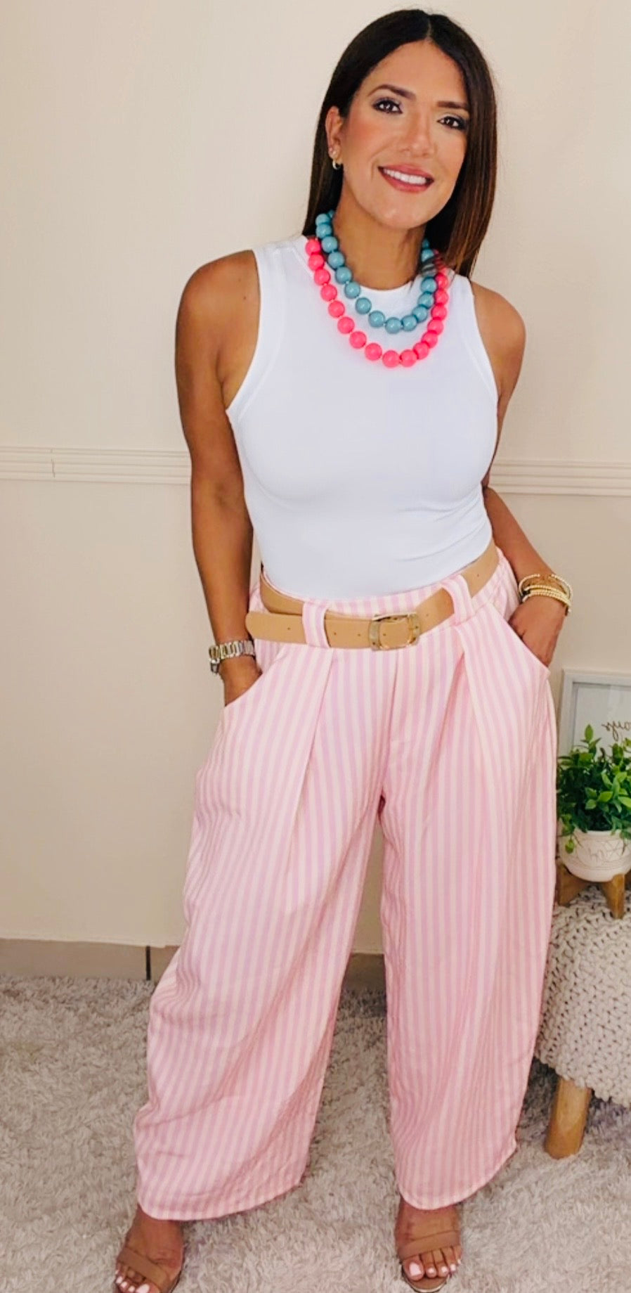 Mónaco Barrel Pants/ Pink