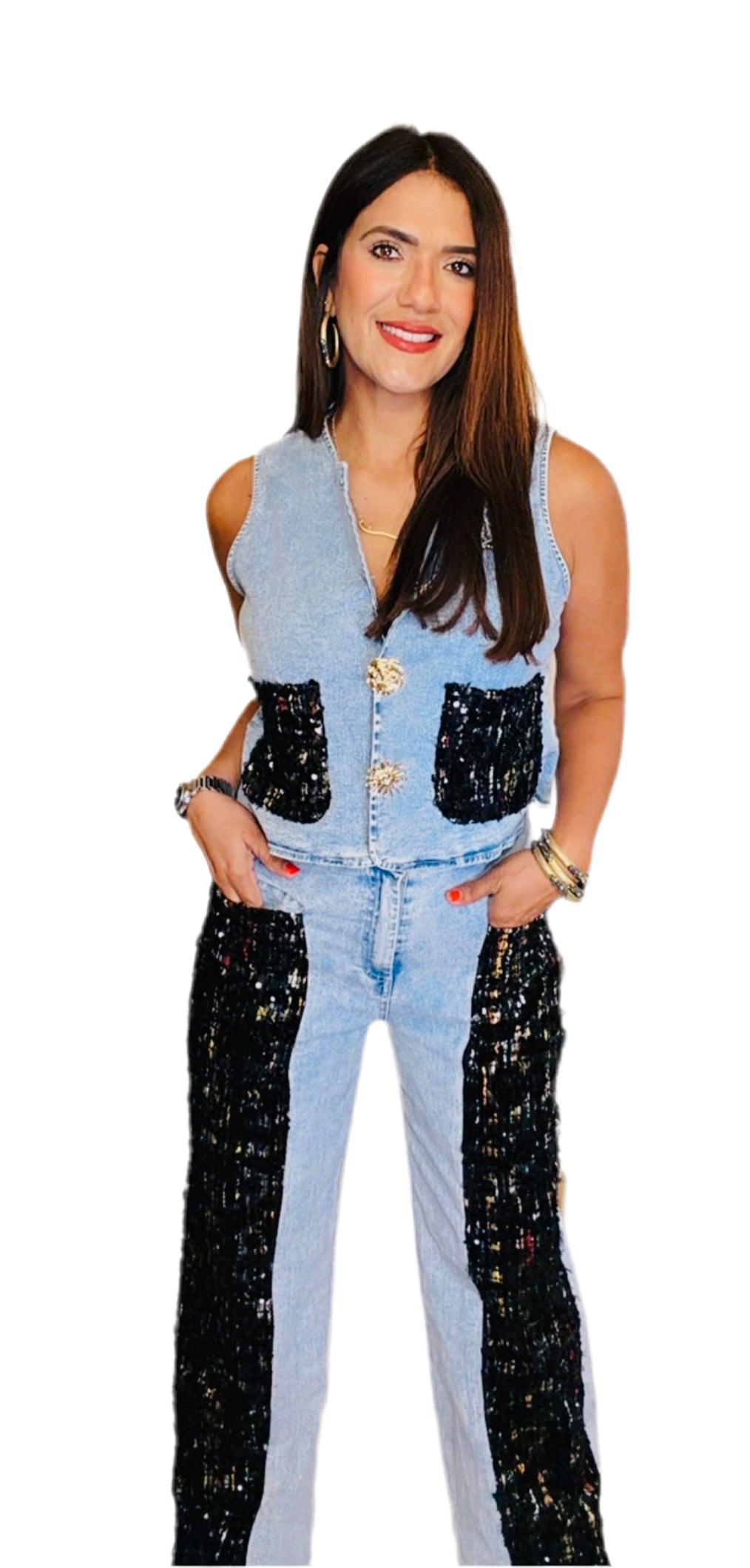 Black Spark Denim Set