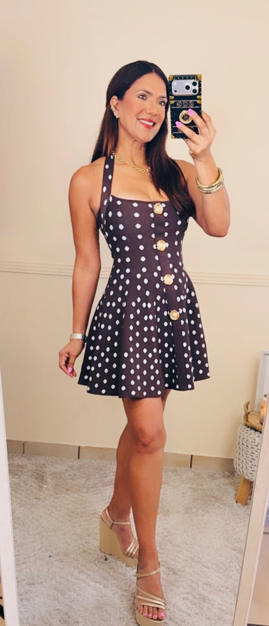 Mocha Polkadots dress